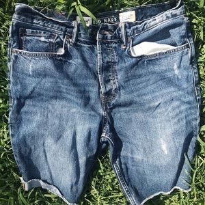 slim fitting jean shorts